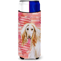 "Caroline's Treasures Afghan Hound Love Decorative Can Hugger, Slim, Multicolor"