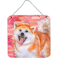 "Caroline's Treasures Akita Metal Print, 6h x 6w, Love is a Dog"