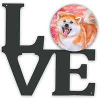 "Caroline's Treasures Akita Metal Artwork Love wall-decor, Multicolor"