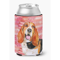 "Caroline's Treasures Basset Hound Love Decorative Can Hugger, Multicolor"
