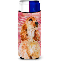 "Caroline's Treasures Cocker Spaniel Love Decorative Can Hugger, Slim, Multicolor"