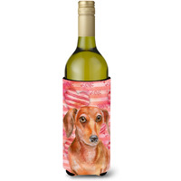 "Caroline's Treasures Red Dachshund Love Decorative Bottle Hugger, 750ml, Multicolor"