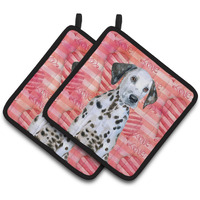 "Caroline's Treasures Dalmatian Puppy Decorated pot holder, 7.5H x 7.5W, Love is a Dog"