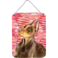 "Caroline's Treasures Doberman Pinscher Love Metal Print, 16"" x 12"", Multicolor"