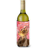 "Caroline's Treasures Doberman Pinscher Love Decorative Bottle Hugger, 750ml, Multicolor"