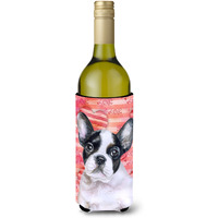 "Caroline's Treasures French Bulldog Black White Love Decorative Bottle Hugger, 750ml, Multicolor"