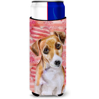 "Caroline's Treasures Jack Russell Terrier #2 Love Decorative Can Hugger, Slim, Multicolor"