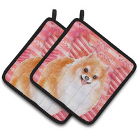 "Caroline's Treasures Pomeranian #2 Decorated pot holder, 7.5H x 7.5W, Love is a Dog"
