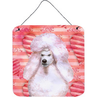 "Caroline's Treasures White Standard Poodle Metal Print, 6h x 6w, Love is a Dog"