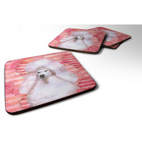 "Caroline's Treasures White Standard Poodle Love Decorative coasters, Multicolor"