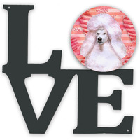 "Caroline's Treasures White Standard Poodle Metal Artwork Love wall-decor, Multicolor"