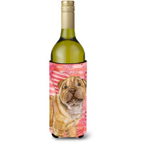 "Caroline's Treasures Shar Pei Puppy Love Decorative Bottle Hugger, 750ml, Multicolor"