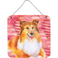 "Caroline's Treasures Sheltie Metal Print, 6h x 6w, Love is a Dog"