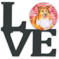"Caroline's Treasures Sheltie Metal Artwork Love wall-decor, Multicolor"