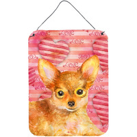 "Caroline's Treasures Toy Terrier Love Metal Print, 16"" x 12"", Multicolor"