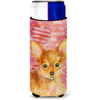 "Caroline's Treasures Toy Terrier Love Decorative Can Hugger, Slim, Multicolor"