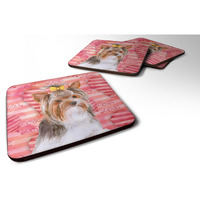 "Caroline's Treasures Yorkshire Terrier #2 Love Decorative coasters, Multicolor"