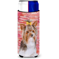 "Caroline's Treasures Yorkshire Terrier #2 Love Decorative Can Hugger, Slim, Multicolor"