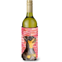 "Caroline's Treasures Miniature Pinscher #2 Love Decorative Bottle Hugger, 750ml, Multicolor"