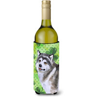 "Caroline's Treasures Alaskan Malamute St Patrick's Decorative Bottle Hugger, 750ml, Multicolor"