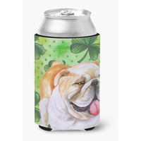 "Caroline's Treasures English Bulldog St Patrick's Decorative Can Hugger, Multicolor"