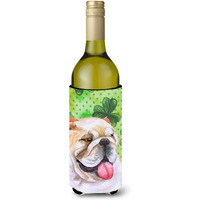 "Caroline's Treasures English Bulldog St Patrick's Decorative Bottle Hugger, 750ml, Multicolor"