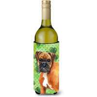 "Caroline's Treasures German Boxer St Patrick's Decorative Bottle Hugger, 750ml, Multicolor"
