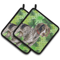 "Caroline's Treasures German Shorthaired Pointer Decorated pot holder, 7.5H x 7.5W, St Patrick's Day"