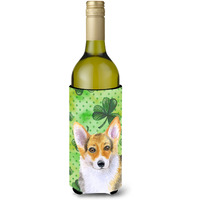 "Caroline's Treasures Pembroke Corgi St Patrick's Decorative Bottle Hugger, 750ml, Multicolor"