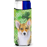 "Caroline's Treasures Pembroke Corgi St Patrick's Decorative Can Hugger, Slim, Multicolor"
