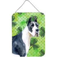 "Caroline's Treasures Harlequin Dane St Patrick's Metal Print, 16"" x 12"", Multicolor"