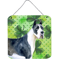 "Caroline's Treasures Harlequin Dane Metal Print, 6h x 6w, St Patrick's Day"