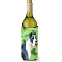 "Caroline's Treasures Harlequin Dane St Patrick's Decorative Bottle Hugger, 750ml, Multicolor"