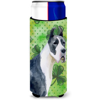 "Caroline's Treasures Harlequin Dane St Patrick's Decorative Can Hugger, Slim, Multicolor"