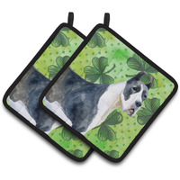 "Caroline's Treasures Harlequin Dane Decorated pot holder, 7.5H x 7.5W, St Patrick's Day"
