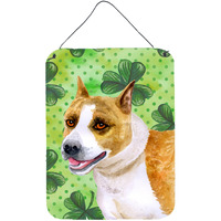 "Caroline's Treasures American Staffordshire St Patrick's Metal Print, 16"" x 12"", Multicolor"