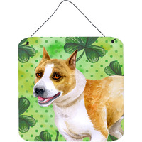 "Caroline's Treasures American Staffordshire Metal Print, 6h x 6w, St Patrick's Day"