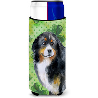"Caroline's Treasures Bernese Mountain Dog St Patrick's Decorative Can Hugger, Slim, Multicolor"