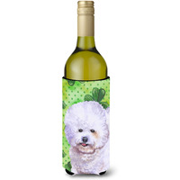 "Caroline's Treasures Bichon Frise St Patrick's Decorative Bottle Hugger, 750ml, Multicolor"