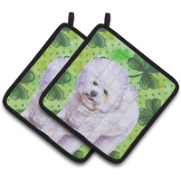 "Caroline's Treasures Bichon Frise Decorated pot holder, 7.5H x 7.5W, St Patrick's Day"