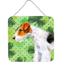 "Caroline's Treasures Fox Terrier Metal Print, 6h x 6w, St Patrick's Day"