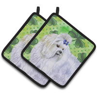 "Caroline's Treasures Maltese Decorated pot holder, 7.5H x 7.5W, St Patrick's Day"