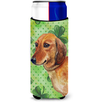 "Caroline's Treasures Dachshund St Patrick's Decorative Can Hugger, Slim, Multicolor"