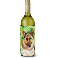 "Caroline's Treasures German Shepherd St Patrick's Decorative Bottle Hugger, 750ml, Multicolor"