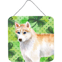 "Caroline's Treasures Siberian Husky Metal Print, 6h x 6w, St Patrick's Day"