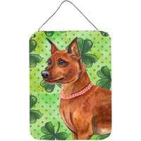 "Caroline's Treasures Miniature Pinscher St Patrick's Metal Print, 16"" x 12"", Multicolor"