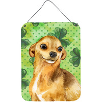 "Caroline's Treasures Chihuahua St Patrick's Metal Print, 16"" x 12"", Multicolor"