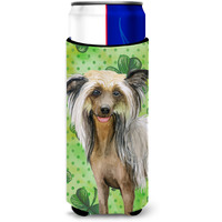 "Caroline's Treasures Chinese Crested St Patrick's Decorative Can Hugger, Slim, Multicolor"