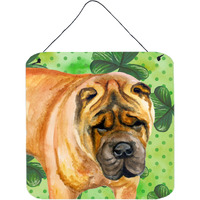 "Caroline's Treasures Shar Pei Metal Print, 6h x 6w, St Patrick's Day"