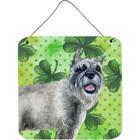 "Caroline's Treasures Schnauzer Metal Print, 6h x 6w, St Patrick's Day"